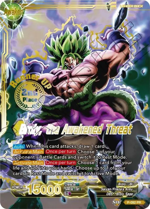 Broly // Broly, the Awakened Threat (Championship Final 2019) (2nd Place) card art