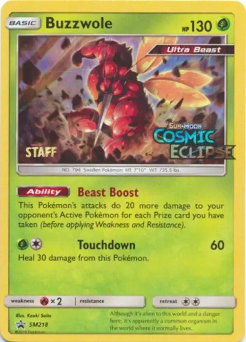 Buzzwole - SM218 (Prerelease) [Staff] card art