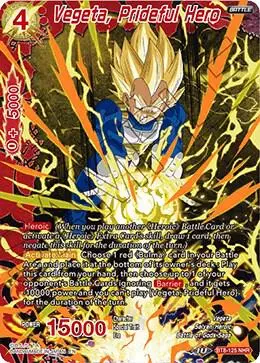 Vegeta, Prideful Hero card art