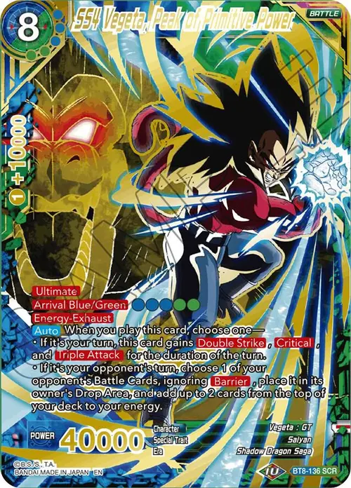 SS4 Vegeta, Peak of Primitive Power card art