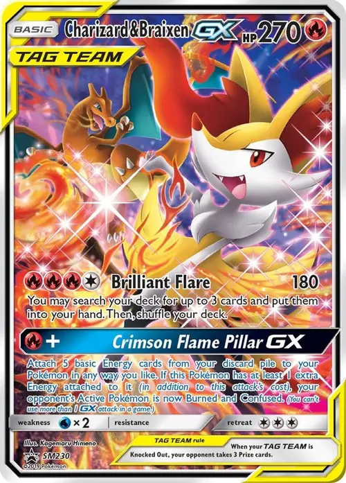 Charizard & Braixen GX - SM230 card art