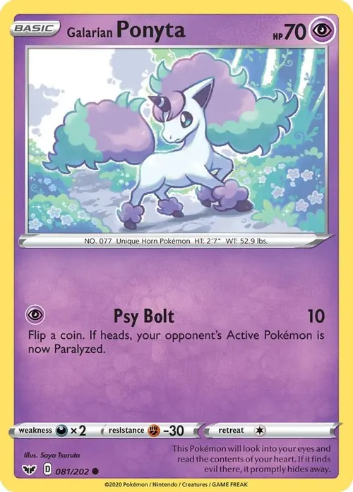 Galarian Ponyta card art