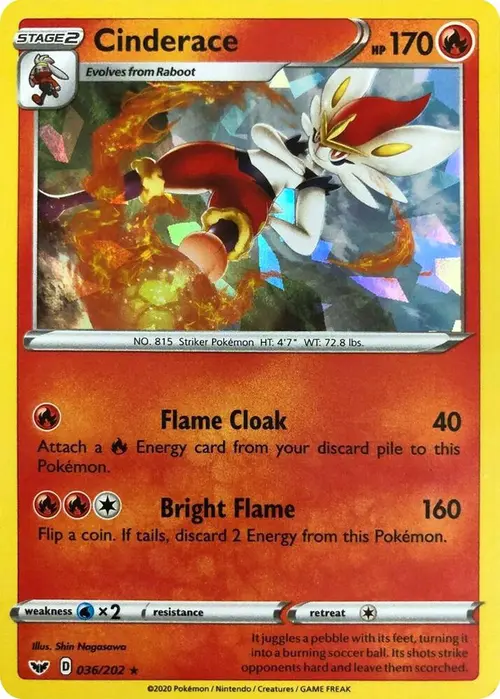 Cinderace (Cracked Ice Holo) card art