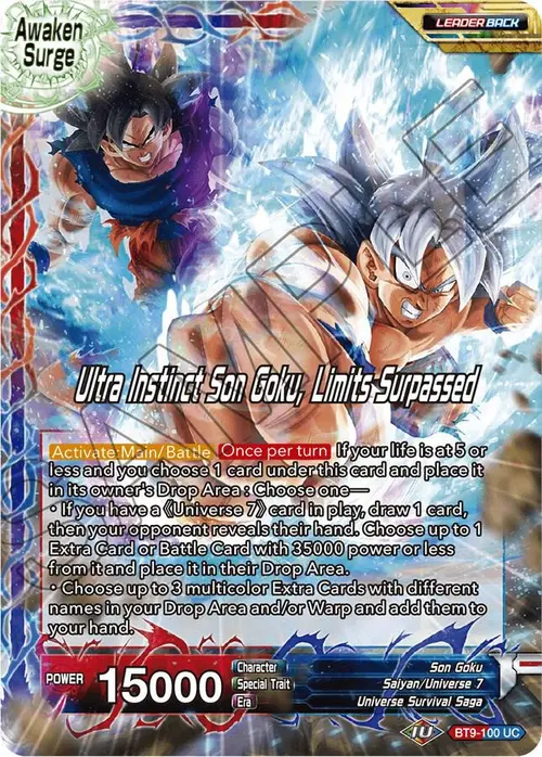 Son Goku // Ultra Instinct Son Goku, Limits Surpassed card art