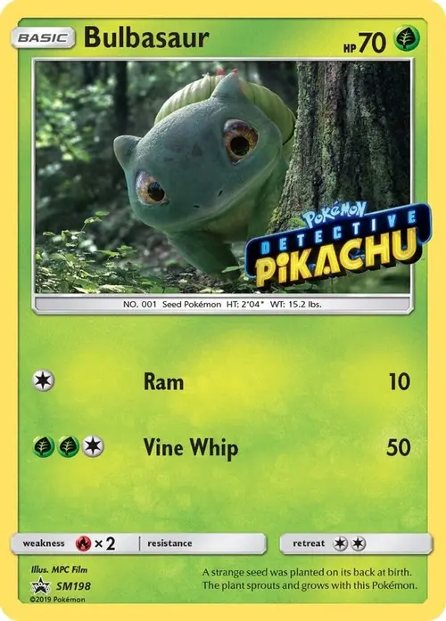 Bulbasaur - SM198 (Detective Pikachu Stamped) card art