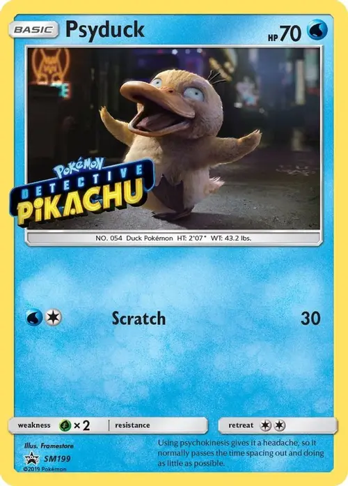 Psyduck - SM199 (Detective Pikachu Stamped) card art