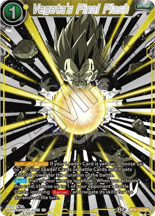 Vegeta's Final Flash card art