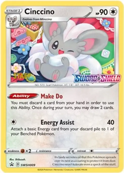 Cinccino - SWSH009 (Prerelease) [Staff] card art