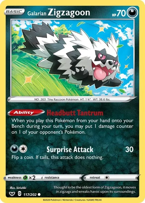 Galarian Zigzagoon card art