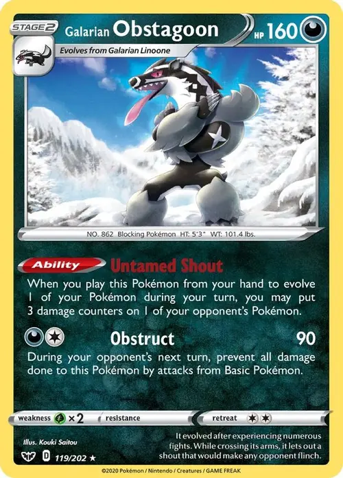 Galarian Obstagoon card art