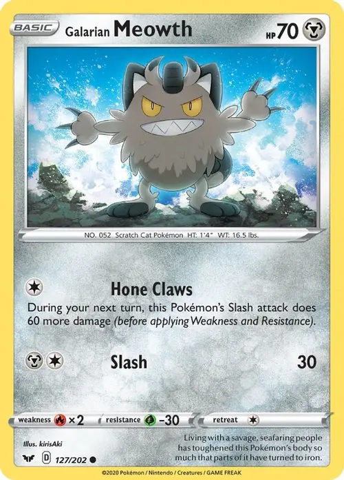 Galarian Meowth card art