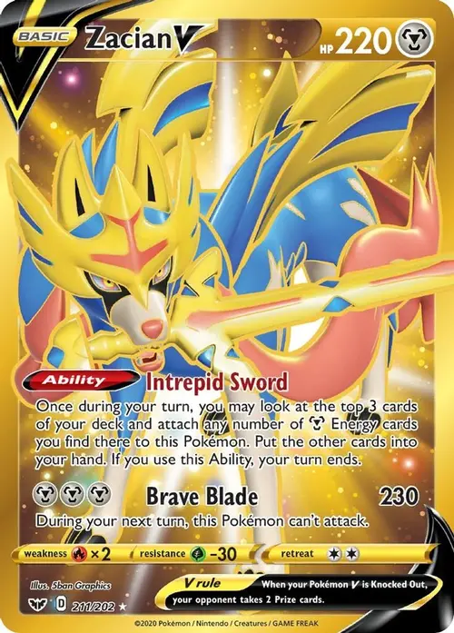 Zacian V (Secret) card art