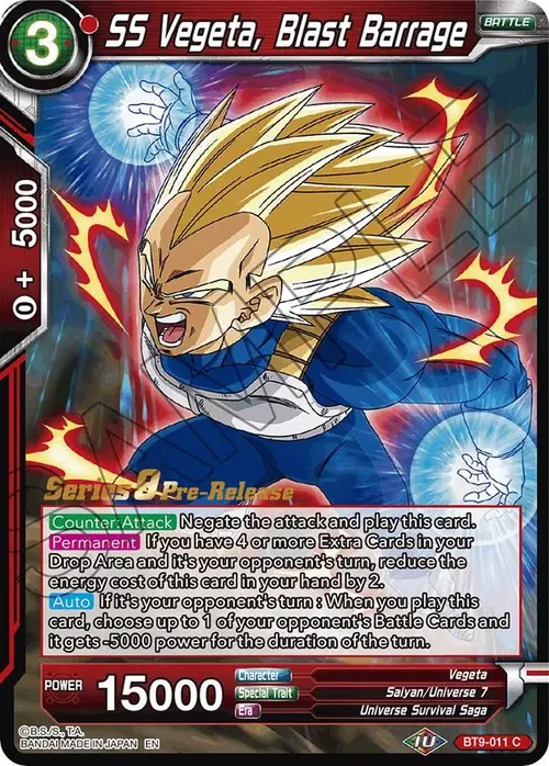 SS Vegeta, Blast Barrage card art