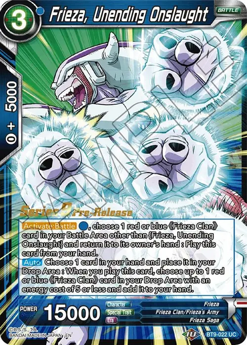 Frieza, Unending Onslaught card art