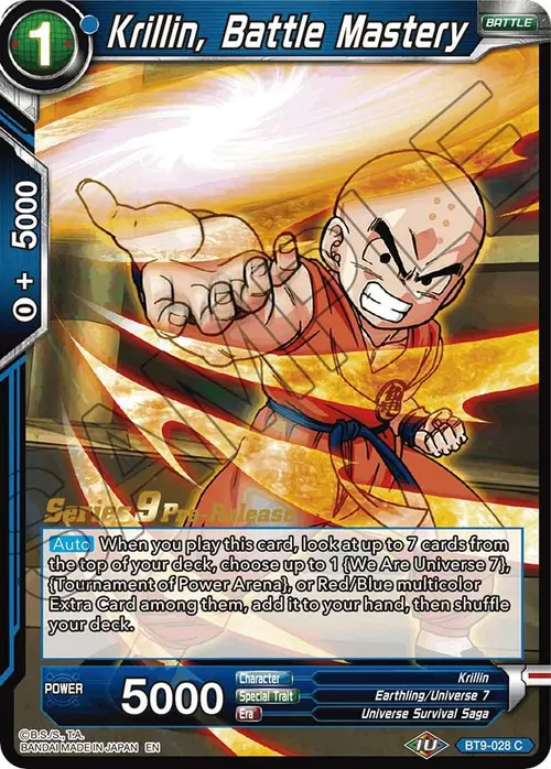 Krillin, Battle Mastery card art