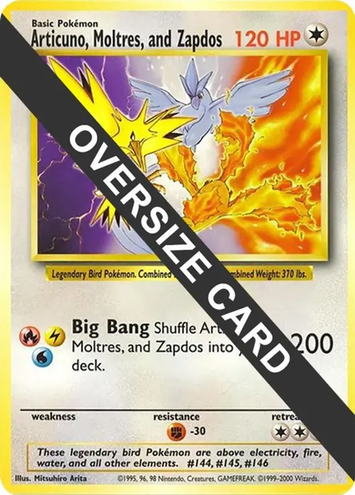 Articuno, Moltres, and Zapdos (Warner Bros. Promo) card art