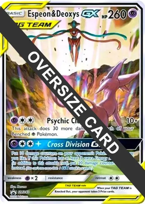 Espeon & Deoxys GX Oversized - SM240 (SM Black Star Promo) card art