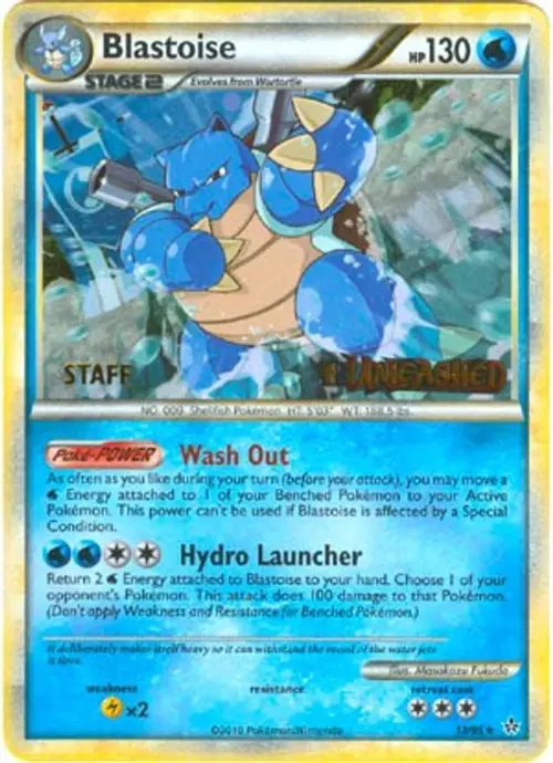 Blastoise - 13/95 (Prerelease) [Staff] card art