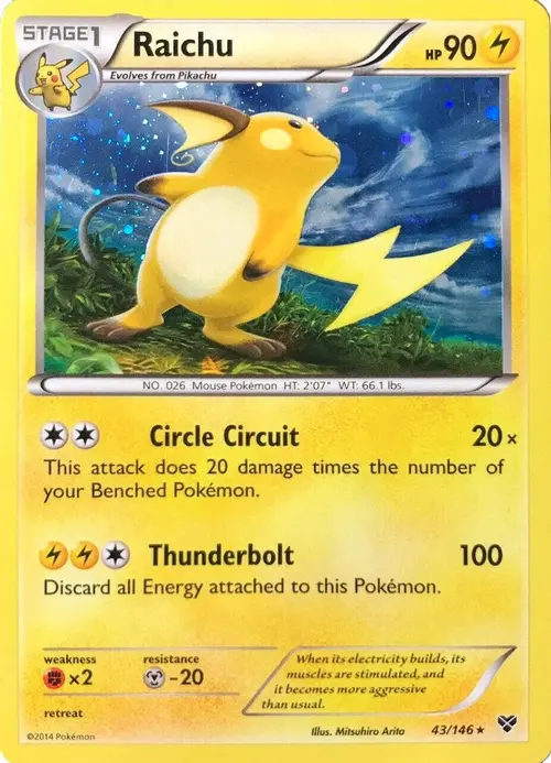 Raichu - 43/146 (Cosmos Holo) card art