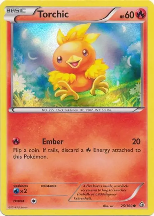 Torchic - 25/160 (Sheen Holo) card art
