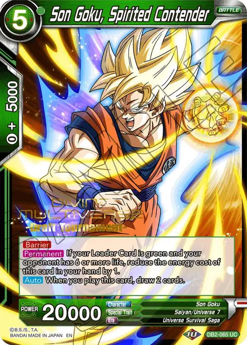 Son Goku, Spirited Contender (Divine Multiverse Draft Tournament) card art