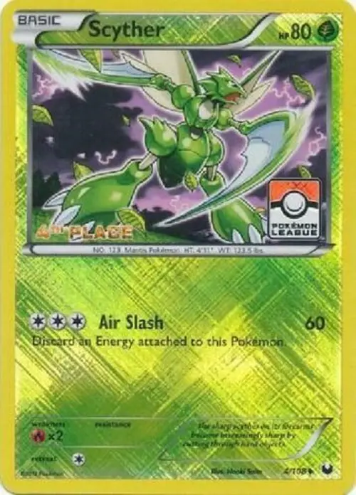 Scyther - 4/108 (Pokemon League) [4th Place] card art