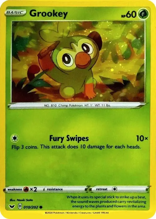 Grookey - 010/202 (Cosmos Holo) card art