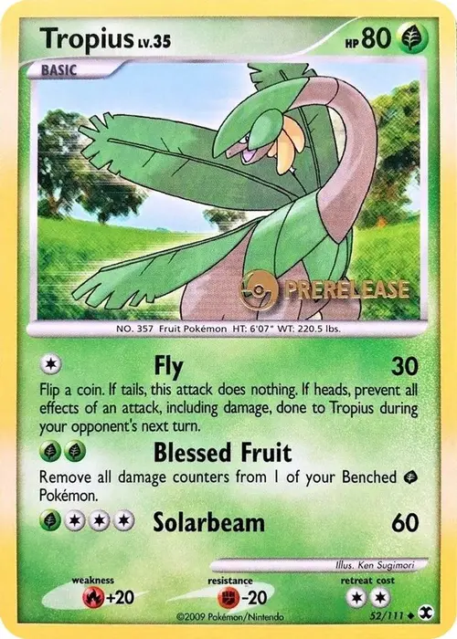 Tropius - 52/111 (Prerelease) card art