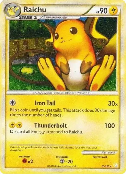 Raichu - 10/123 (Cracked Ice Holo) card art