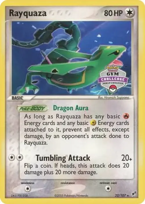 Rayquaza - 22/107 (2004-2005 Gym Challenge) card art