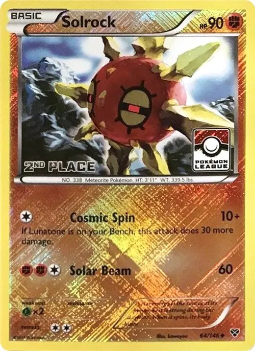 Solrock - 64/146 (Pokemon League) [2nd Place] card art