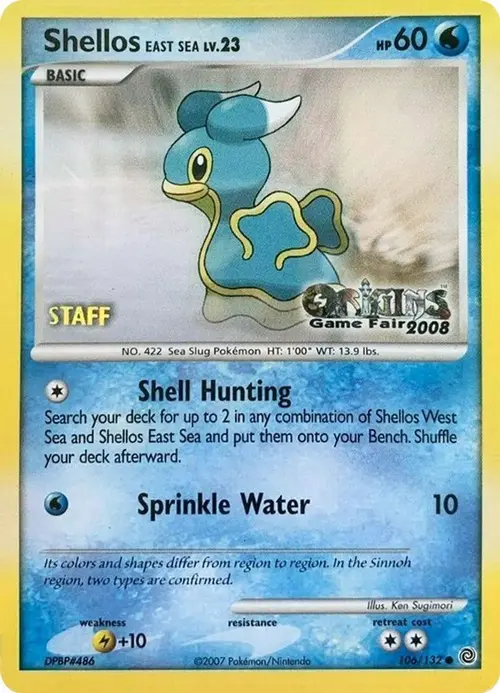 Shellos East Sea - 106/132 (Origins Game Fair 2008) [Staff] card art