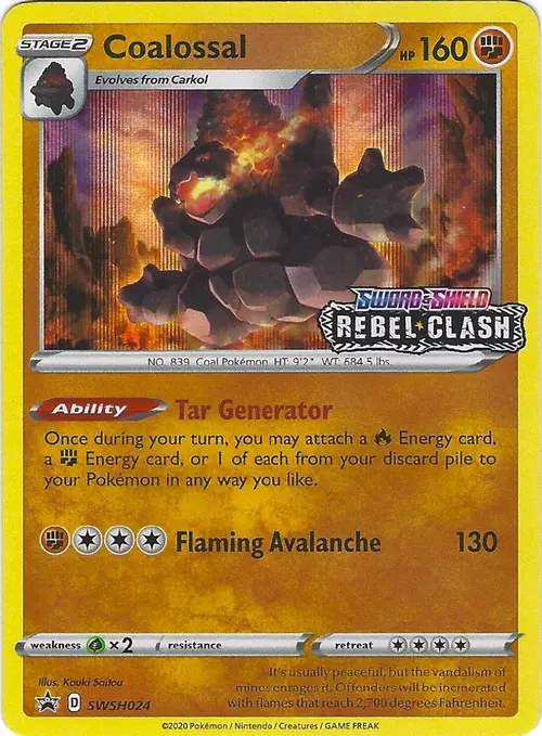 Coalossal - SWSH024 (Prerelease) card art