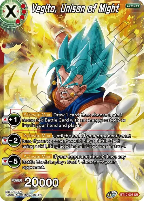 Vegito, Unison of Might card art