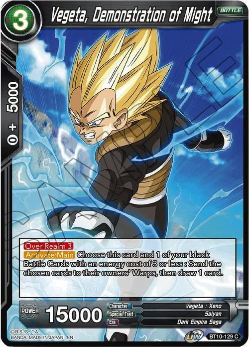 Vegeta, Demonstration of Might card art