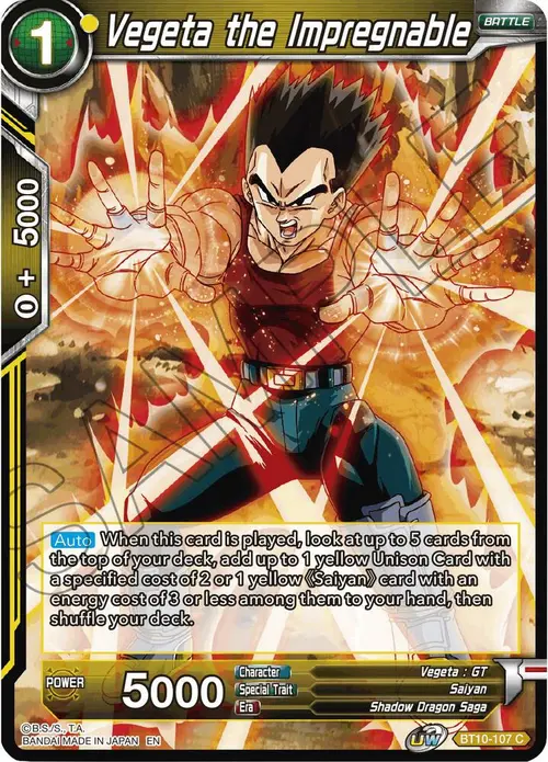 Vegeta the Impregnable card art