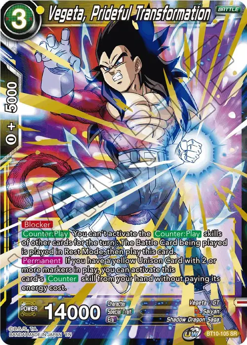 Vegeta, Prideful Transformation card art