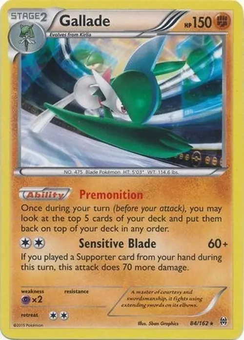 Gallade - 84/162 (Cosmos Holo) card art