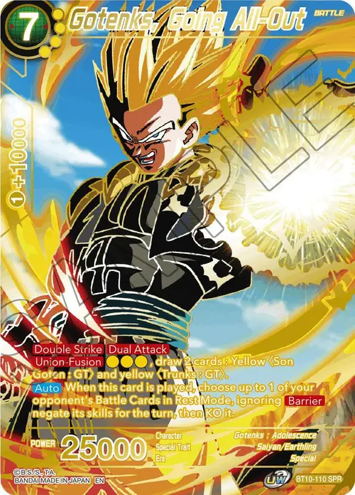 Gotenks, Going All-Out (SPR) card art