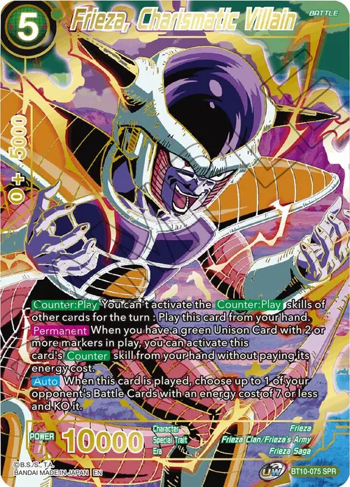 Frieza, Charismatic Villain (SPR) card art