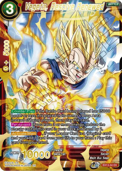 Vegeta, Resolve Renewed card art