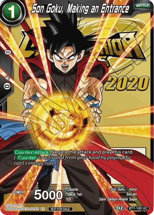Son Goku, Making an Entrance card art