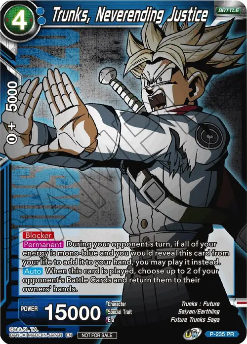 Trunks, Neverending Justice card art