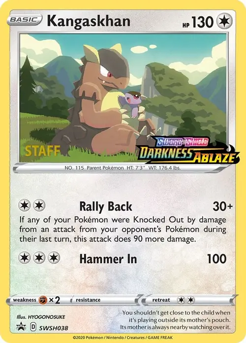 Kangaskhan - SWSH038 (Prerelease) [Staff] card art
