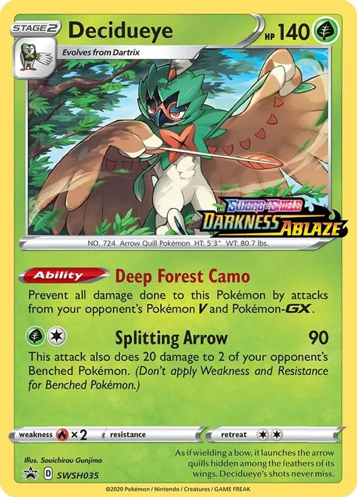 Decidueye - SWSH035 (Prerelease) card art