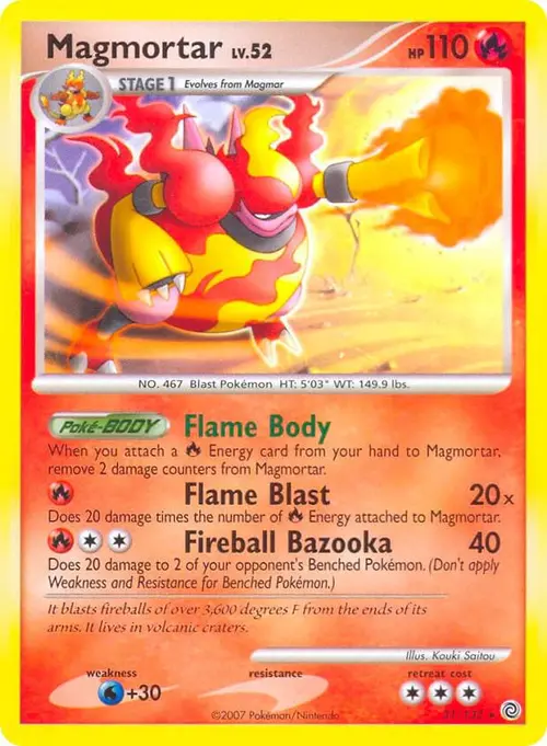 Magmortar - 31/132 (Secret Wonders) card art