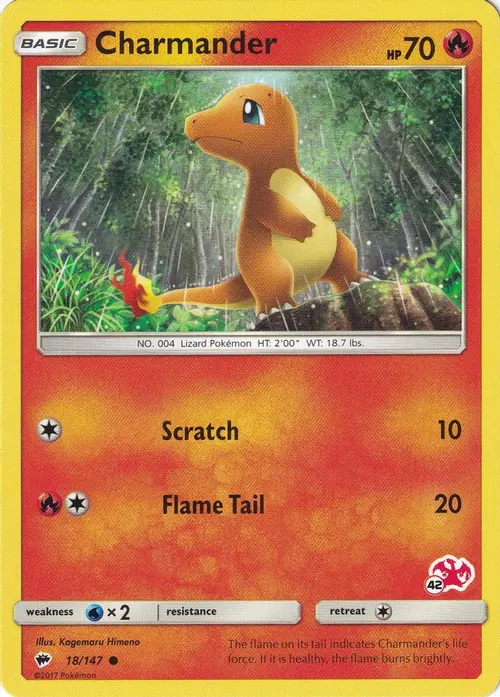 Charmander - 18/147 (#42 Charizard Stamped) card art