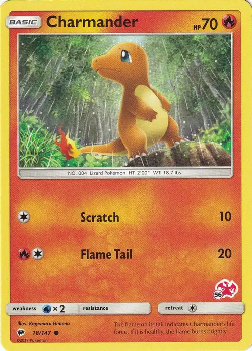 Charmander - 18/147 (#56 Charizard Stamped) card art