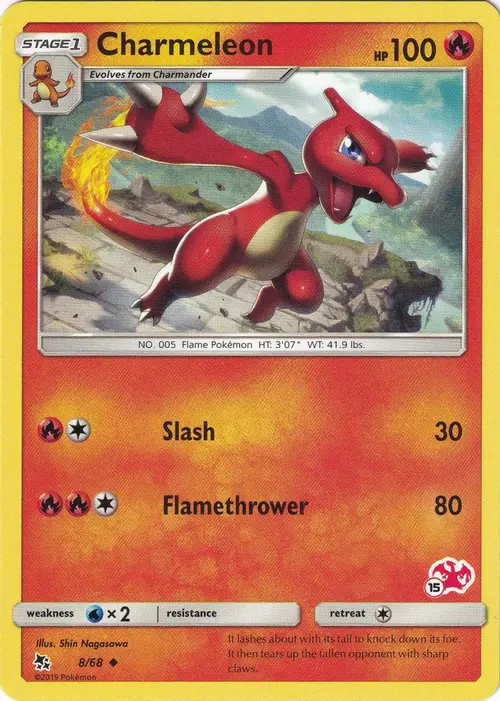 Charmeleon - 8/68 (#15 Charizard Stamped) card art