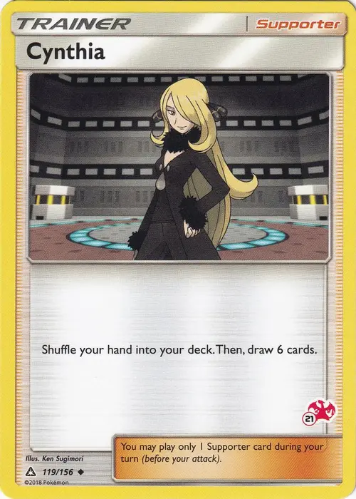 Cynthia - 119/156 (#21 Charizard Stamped) card art